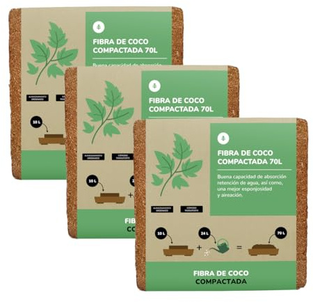 Lot de 3 substrats en fibre de coco Planète potager 70 litres