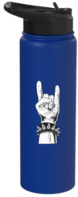Let's Rock Devil Salute French Fries Fork Metalhand & Roll Stainless Steel Insulated Water Bottle