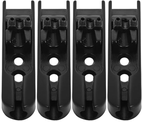 POPETPOP 4 Stück E bass Steg Schwarz aus Metall mit Schrauben Geteilte Bassbrücke für 4 saitige Bässe Kompatibel mit Precision und E bassgitarren Zubehör für Schnellen Saitenwechsel