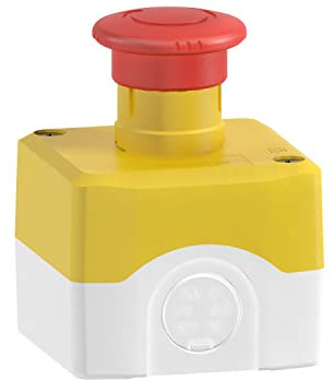 Schneider Electric Harmony XALK Aufbaugehäuse, XALK178F | Kunststoff, 1 Not-Aus-Schalter, Drehentriegelung, 2Ö, hellgrau/gelb/rot