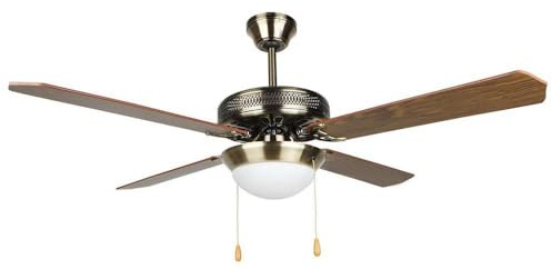 Orbegozo CP 20132 M - Ventilador de techo con luz, diámetro 132 cm, altura 47,5 cm, 4 aspas reversibles, 3 velocidades de ventilación, 60 W, color negro