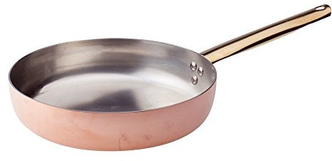 Pentole Agnelli ALCU11120 Padella in Rame liscio stagnato a mano con un Manico Tubolare in Ottone, 20 cm