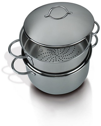 Barazzoni ø24cm, Vaporset S/Fondo, capacità 4.5 lt, Acciaio Inox 18/10, Made in Italy, Argento
