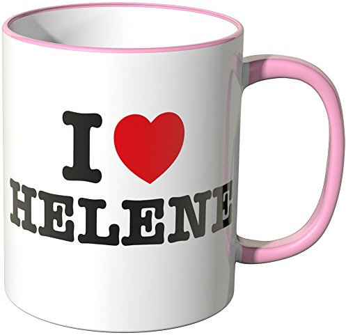 WANDKINGS® Tasse, Spruch: I Love Helene - ROSA