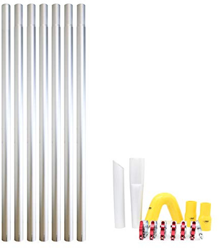 Equip2clean Gutter Cleaner Aluminium Cleaning Pole Kit | 28ft | Lightweight Modular System | Designed Use with Gutter Vacuum | Equipment for Wet and Dry Elevated Exterior Cleaning Tasks