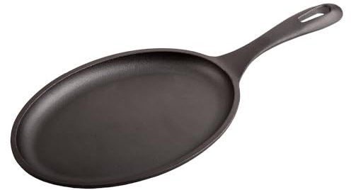 VICTORIA Poêle en Fonte Naturelle Induction pour Fajitas 25x18cm pour le Feu, le Barbecue, le Four, la Plaque Vitrocéramique, le Gaz, Cast Iron Skillet Cured sans Toxicité, sans PTFE ni PFOA