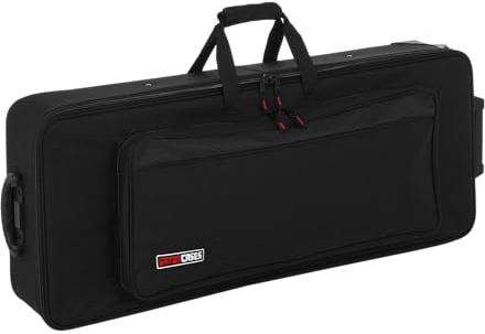 Gator Cases Lightweight Case with Retractable Pull Handle and Wheels Fits Standard 49 Note Keyboards and Electric Pianos, (GK-49)