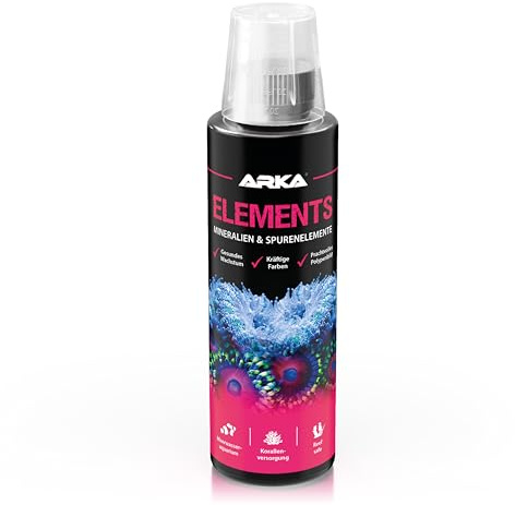 Mineralien Meerwasseraquarium 236 ml – Spurenelemente-Zusatz für Stein- & Weichkorallen – unterstützt Wachstum, Farbenvielfalt & gesunde Korallenpflege – ARKA Elements