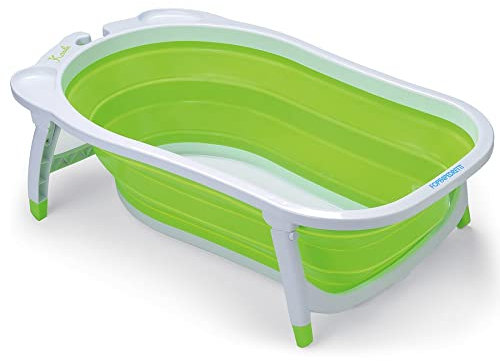 Foppapedretti Vaschetta da bagno Pieghevole Soffietto, Morbida, Comoda e Pratica, per bambini dalla nascita fino a 15 kg, Verde