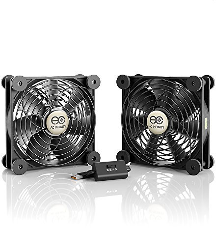AC Infinity MULTIFAN S7, Quiet Dual 120mm USB Fan, UL-Certified for Receiver DVR Playstation Xbox Computer Cabinet Cooling