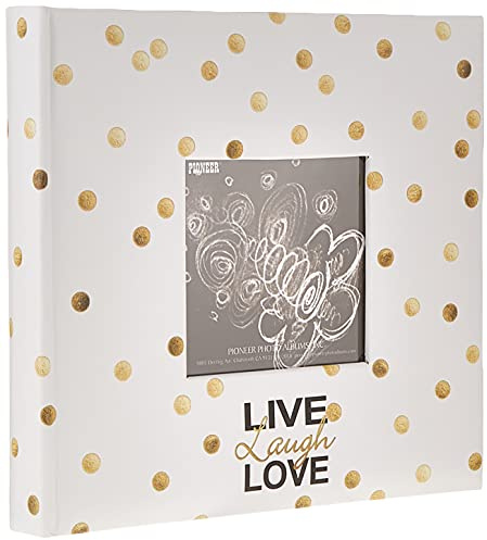 Pioneer Photo Albums Golden Dots Live Laugh Love 200 pkt 4x6 Photo Album, Pocket, Gold