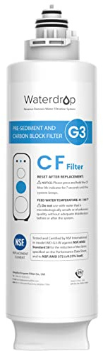Waterdrop G3-N1CF Filter, Replacement for Waterdrop G3-W & G3P600 & G3P800 Reverse Osmosis System, 6-month Lifetime
