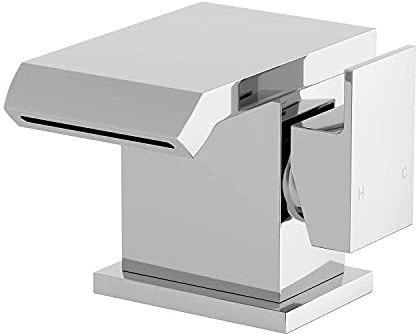 Architeckt® Skara Bathroom Basin Sink Mixer Tap Modern Mono Square Single Lever Handle Faucet for Sinks, Chrome
