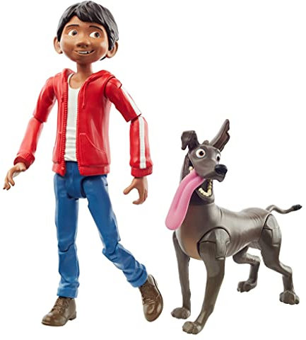 Mattel Disney Pixar Coco Miguel Actionfigur, 14,2 cm Filmfigur, Spielzeug mit 9,1 cm Dante Hundefigur, sehr beweglich mit authentischem Design, Geschenk für Kinder ab 3 Jahren