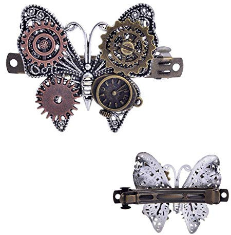 Vintage Steampunk Gear Metallo Farfalla Molla Molla Fermaglio per Capelli Mollette Accessori Per Capelli Per Donne Ragazza