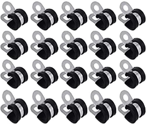 20 Mm Gummierte P-Clips Kabelbefestigung Schlauch Rohrschelle Schlauch Premium-Edelstahl-Rohrschelle Für Schiffselektrik Automobilschlauch Kabelpackung Mit 20 Stück,38mm