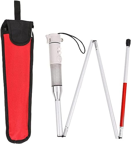 HCCTOZZ Canne Aveugle Pliante Alarme sonore et Lumineuse - Canne Aveugle télescopique en Aluminium, Canne télescopique Pliable