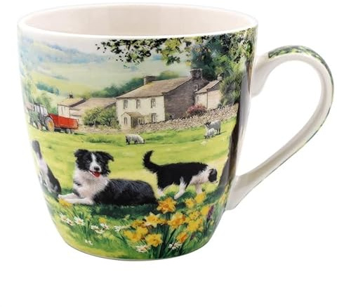 lesser and pavey Ceramic Breakfast Mug | Collie & Sheep Design | 1 Pc