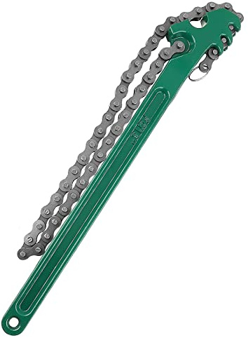 Bokwin 16 Inch Heavy Duty Ratcheting Chain Wrench Adjustable Oil Filter Wrench Pipe Fittings Tools Spanner Multi-Purpose Remover Tool