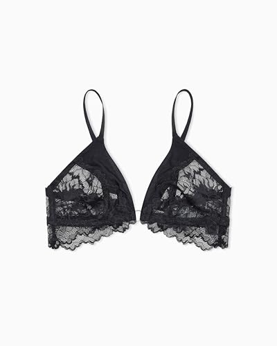 EMPORIO ARMANI Kvinna evig spets triangel BH svart XL, Svart blommig, XL