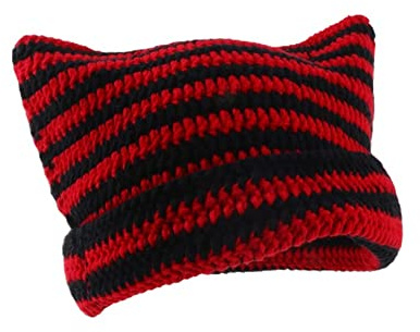 Crochet Hats for Women Cute Cat Ears Beanie Vintage Beanies Women Fox Hat Grunge Accessories Slouchy Knitted Beanies