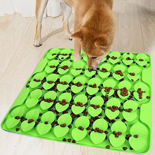 Femont Große Silikon-Schnüffelmatte für kleine, mittelgroße und große Hunde, langsames Fressen, Leckmatte für trockenes Nassfutter für Haustiere, fördert die natürliche Futtersuche, lindert Stress