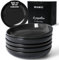 MIAMIO – 900 ml / 22 cm Set of 6 Pasta Bowls/Salad Bowls, Pasta Plates Wide and Shallow Bowl, Large Ceramic Stoneware Deep Plate Serving Soup - Le Papillon (Black)
