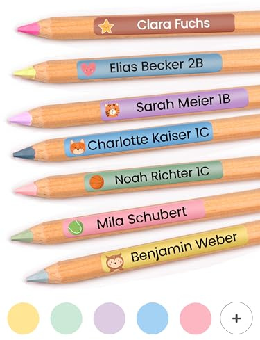 150 Stück Namensaufkleber Kinder für die Schule - Stifte (Blau) | Personalisiert & Spülmaschinenfest, Aufkleber mit Namen für Stifte & Schulsachen, Namensetiketten Selbstklebend