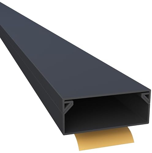 CILSON WDK4016SS 3700240 Kabelkanal Selbstklebend 40x16mm 20m, Schwarz - 20 Stück 1 m / 1000 mm, Unauffälliges Design, Breite Kabelkanäle