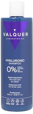 Valquer Hyaluronic Acid Shampoo. Extra hydration and vitality. For all hair types. Zero%- 400 ml