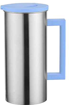 Unletters Wasserkrug mit Deckel für Kühlschrank, Edelstahl Wasserkrug Saft Getränkespender für Kühlschrank, Verbrühungsschutz Thermotöpfe Karaffe mit Deckel für Kaffee und Tee