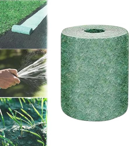 Giurui Tappetino per semi di erba biodegradabile, rotoli di tappetino per semi di erba, tappetino per semi, tappetino per piantine, tappetino riscaldante per piantine, rotolo di semi di erba con semi