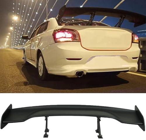 YESBETTER 57 Inch Universal Rear Trunk Spoiler Wing GT Style ABS Racing Car Spoiler Compatible with Sedan Coupe Hatchback Wide Adjustable Rear Spoiler Wing Matt Black