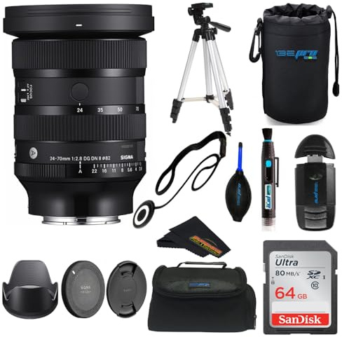 Sigma 24–70 mm f/2,8 DG DN II Art Objektiv (Sony E)... (Objektiv mit Sonnenschein Foto Basic Bundle)