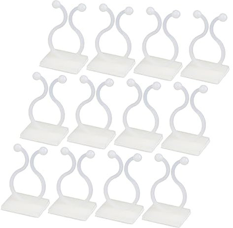 CIYODO 100st Klebe Fixer Drahtbefestigung Kabelclips Aufkleben Kleisterhaken Für Pflanzenwand Befestigungsclip Für Pflanzenstützen Pflanzenfixierer Für Die Wand Home-Haken Anlage Weiß Abs