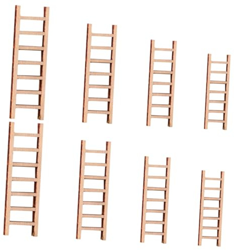 TOYANDONA 8st Simulations Leiter Mini-hausleiter Miniatur-trittleiter Mini-haustreppe Miniaturen Zum Basteln Miniatur-Leiter- Miniaturornament Landschaftsleiter Dekorative Leiter Holz