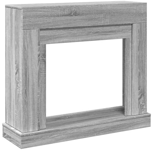 vidaXL Cadre de cheminée Sonoma Gris 100x30x87,5 cm Bois d'ingénierie, cheminée, Console de cheminée, Ensemble de Tour de cheminée, Tour de cheminée