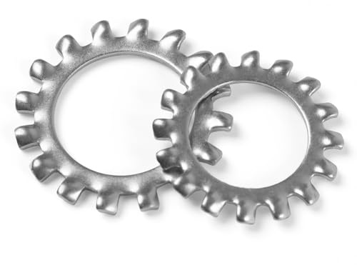 BOUMVID Arandelas de Seguridad Dentadas Externo M20 x 33mm, 10 Piezas Arandelas Dentadas Externas, 304 Acero Inoxidable de Arandela Bloqueo, Arandela de Resorte de Onda