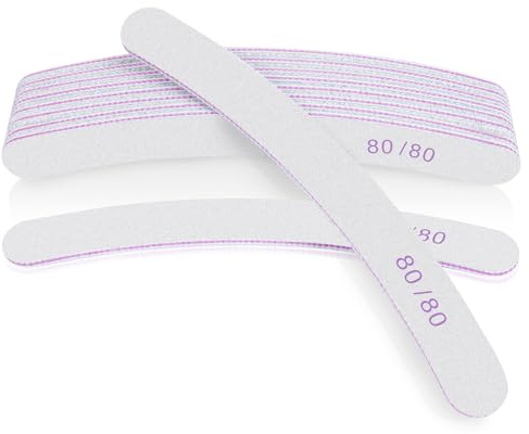 LOPHE Professionell Nagelfil, 80/80 Grit Nagelfilar, Set med 10 Nagelfilar, Dubbelsidiga Nagelfilar för Nagelvård och Nagelstyling i Nagelsalongen och Hemma