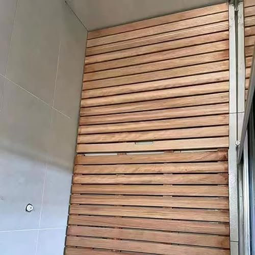 Teak-Bad-Duschmatte, rutschfest, wasserdicht, Holzmatte für Küche, Spa, Innen- und Außenbereich, schnell trocknend, bequeme Bodenmatte, stabiles Teakbrett, erhältlich in 45 x 75 cm Größe.