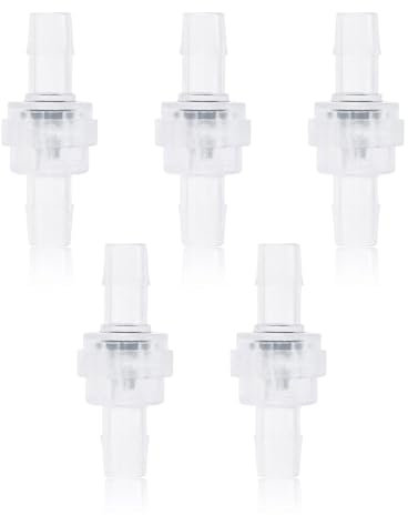 TPZORJX Kunststoff Rückschlagventil Rückschlag Einwegventil 5 STÜCKE Kunststoff Rückschlagventil Wasserabsperrventil Anti-Ozon für die Wasseraufbereitung, durchscheinend - 6mm