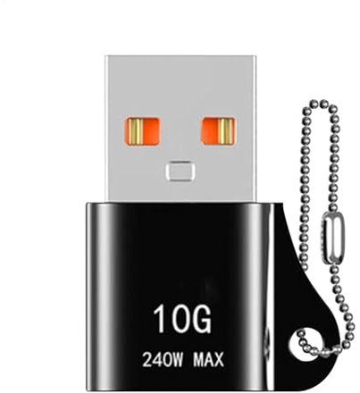 USB-A adapter för usb c hona med nyckelring-ot/g-omvandlare i aluminiumlegering vid 10 Gbps och laddning PD 240W | Kompatibel med mobiltelefoner, surfplattor