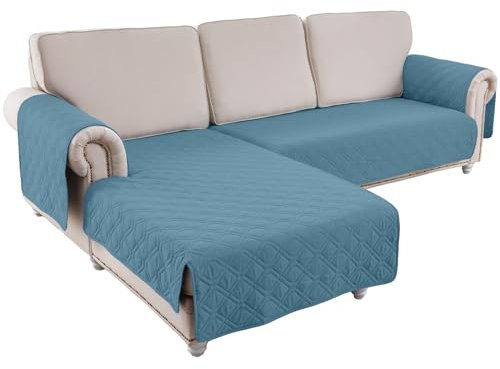 Wasserdicht L Form Sofabezug Eckcouch Bezug L-Form Rechts Links L-Form Sofabezug 2 3 4 Sitzer Chaiselongue Bezug Ecksofa Couch Abdeckung - Grau Blau Größe L Form