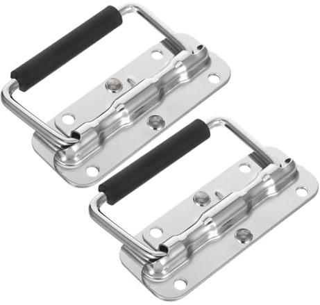 HOMSFOU 2PCS Heavy Duty Flight Case Pull Handles Rust-Resistant Tool Box Accessories for Storage and Transport Versatile Foldable Design for Office and Home Use