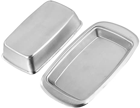 INOOMP 1 PC Stainless Steel Insulated Butter Box Multipurpose Storage Container for Fridge Elegant Silver Dish for Everyday Meals Keeps Food Fresh and Clean