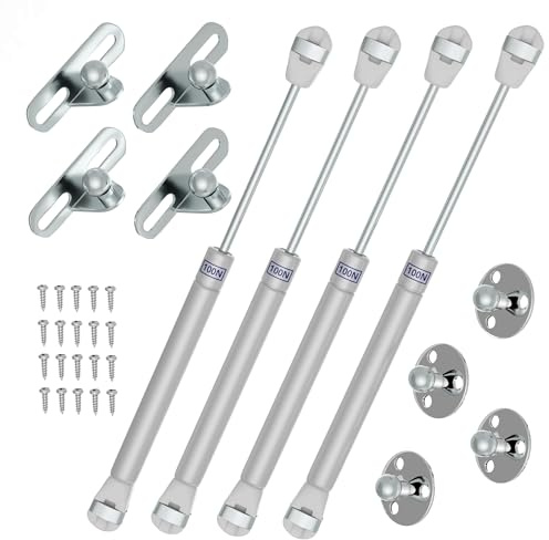 ModernAlma® – Amortiguadores Muebles Cocina | Pistones Hidráulicos Puertas Abatibles | Resorte de Gas para Armarios y Puertas de Cocina | Kit x4 con Tornillos Incluidos (100N/10kg)
