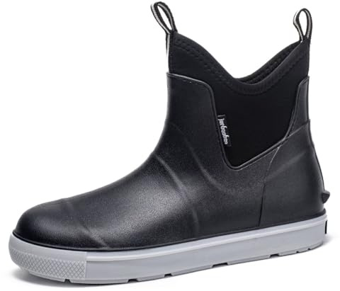 ZEPYFXIT Stivali da Pioggia Uomo in Gomma Impermeabile Stivaletti Chelsea con Elastici Comodi Stivali da Lavoro Impermeabili per Giardinaggio Pesca e Trekking (Nero 25257, 39 EU)