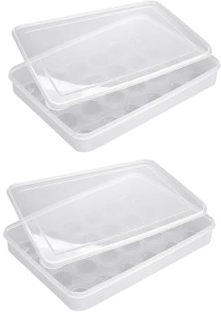 Tofficu 2pezzi Contenitore per Uova in Plastica Scatola Portauova Resistente per Frigorifero Cucina Ristorante Vassoio per Conservazione Alimenti