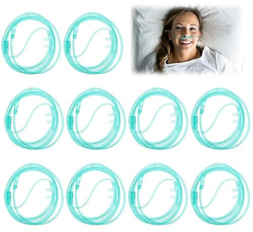 10 Pcs Nasenbrille für Sauerstoffgerät, 2m Sauerstoffbrille Nasenbrille Kunststoff Weiche Sauerstoff Brille Schlauch Für Sauerstoffgerät Atemtherapie und Inhalationsgeräte, Innendurchmesser ist 7 mm