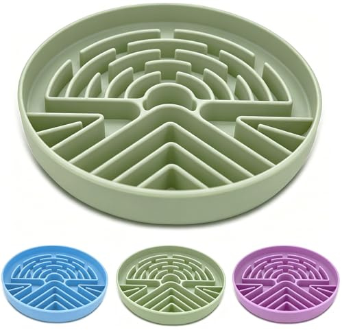 Azxb Slow Feeder Dog Bowl for Large & Small Pets, Anti Choking Puzzle Dog Food Bowl with Non-Slip Base, Interactive Pet Slow Eating, Silicone Cat Feeder for Puppies & Cats